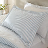 Striped Purple Bedding - Hebden Mélange Stripe 100% Cotton Pillowcase Pair Mineral Blue Yard