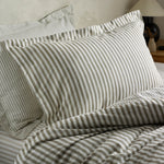 Striped Brown Bedding - Hebden Mélange Stripe 100% Cotton Pillowcase Pair Mole Yard