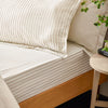 Striped Beige Bedding - Hebden Mélange Stripe Pillowcase Pair Natural Yard