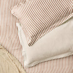 Striped Brown Bedding - Hebden Mélange Stripe Pillowcase Pair Pecan Yard