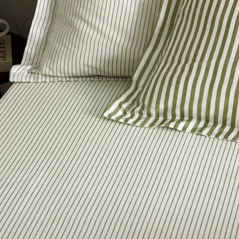  Bedding - Hebden  Fitted Bed sheet Olive Yard