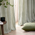 Striped Green Curtains - Hebden Striped Cotton Eyelet Curtains Forest Green Yard