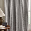 Striped Grey Curtains - Hebden Striped Cotton Eyelet Curtains Grey Yard