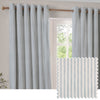  Curtains - Hebden Striped 100% Cotton Lined Eyelet Curtains Mineral Blue Yard