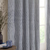 Striped Blue Curtains - Hebden Striped Cotton Eyelet Curtains Navy Yard