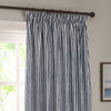 Striped Blue Curtains - Hebden Striped 100% Cotton Lined Eyelet Curtains Navy Yard