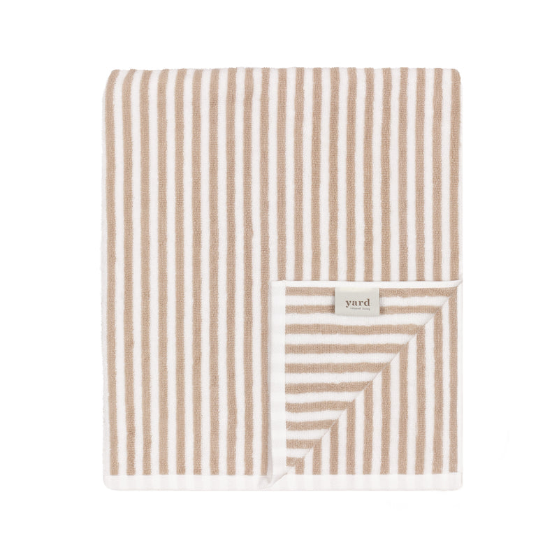 Striped White Bathroom - Hebden Striped Cotton Towels Natural Yard