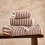 Striped White Bathroom - Hebden Striped Cotton Towels Pecan Yard