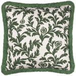 Floral Green Cushions - Hedera Jacquard Cushion Cover Green Paoletti