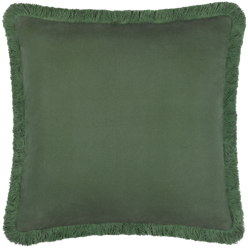 Floral Green Cushions - Hedera Jacquard Cushion Cover Green Paoletti