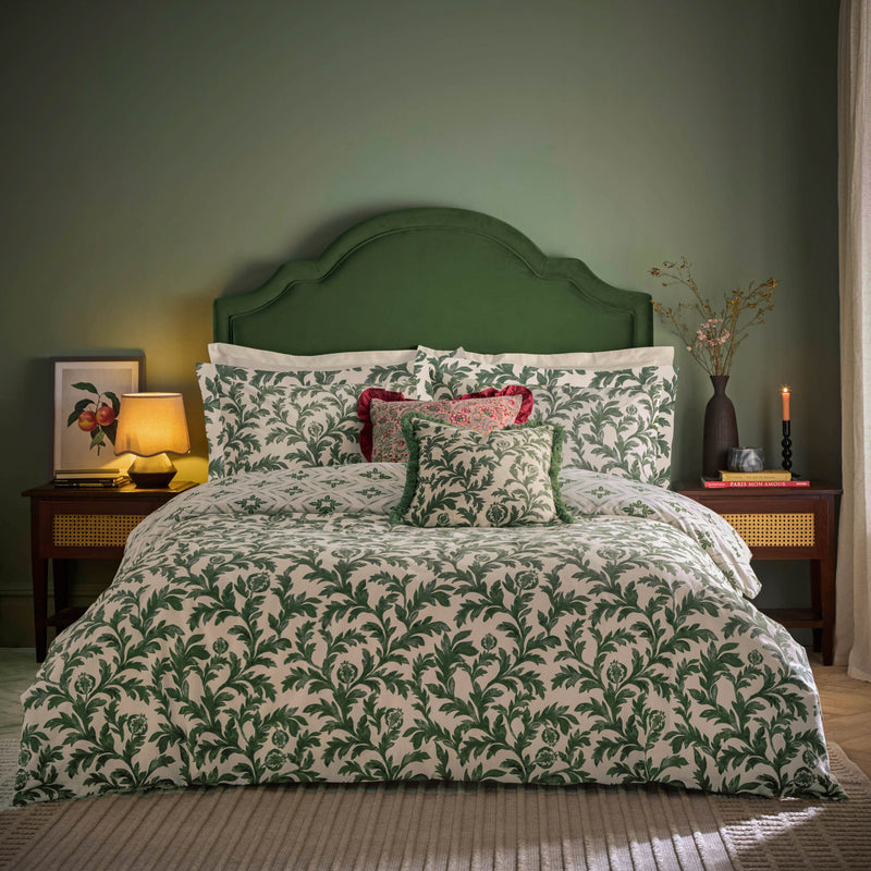 Geometric Green Bedding - Hedera Printed Duvet Cover Set Verdie Seventy Three