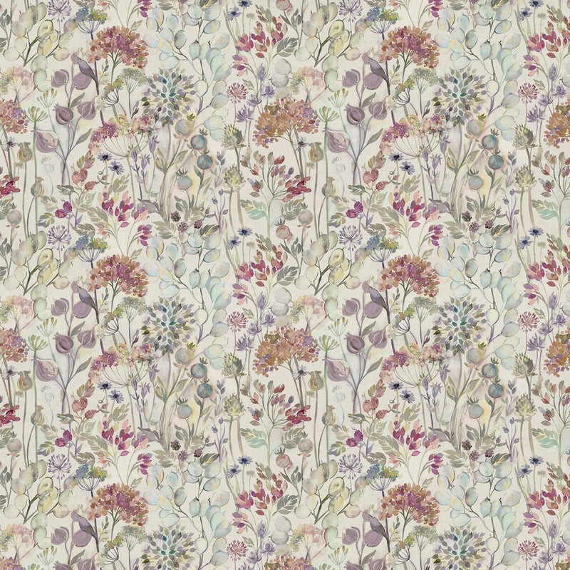 Floral Multi Fabric - Country Hedgerow Printed Cotton Fabric Bloom Linen Voyage Maison