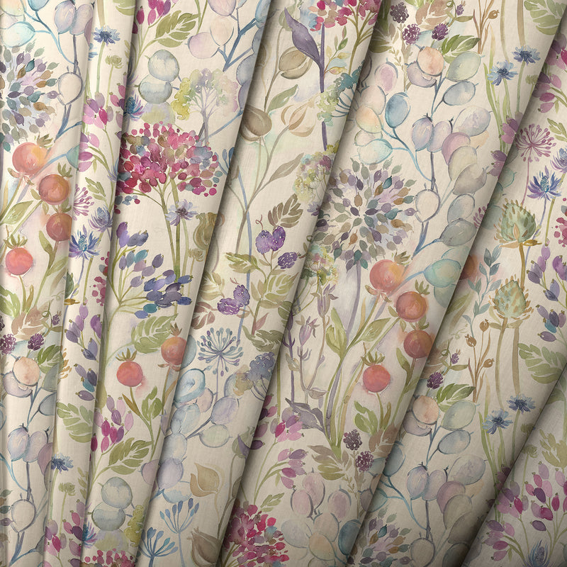 Floral Multi Fabric - Country Hedgerow Printed Cotton Fabric Classic Linen Voyage Maison