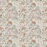 Floral Orange Fabric - Country Hedgerow Printed Cotton Fabric Dusk Linen Voyage Maison