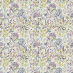 Floral Purple Fabric - Country Hedgerow Printed Cotton Fabric Lilac Linen Voyage Maison