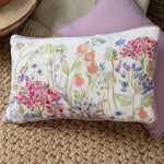 Floral Pink Cushions - Hedgerow Outdoor Polyester Filled Cushion Pink/Green Voyage Maison