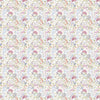 Floral Pink Fabric - Hedgerow Floral Printed Oil Cloth Fabric (By The Metre) Natural Voyage Maison