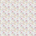 Floral Pink Fabric - Hedgerow Floral Printed Oil Cloth Fabric (By The Metre) Natural Voyage Maison