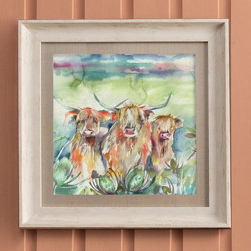 Animal Green Wall Art - Heilan Herd  Framed Print Birch Voyage Maison