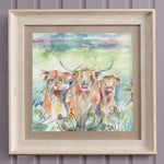 Animal Green Wall Art - Heilan Herd  Framed Print Birch Voyage Maison