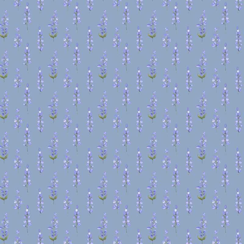 Voyage Maison Helaine Printed Cotton Fabric in Bluebell