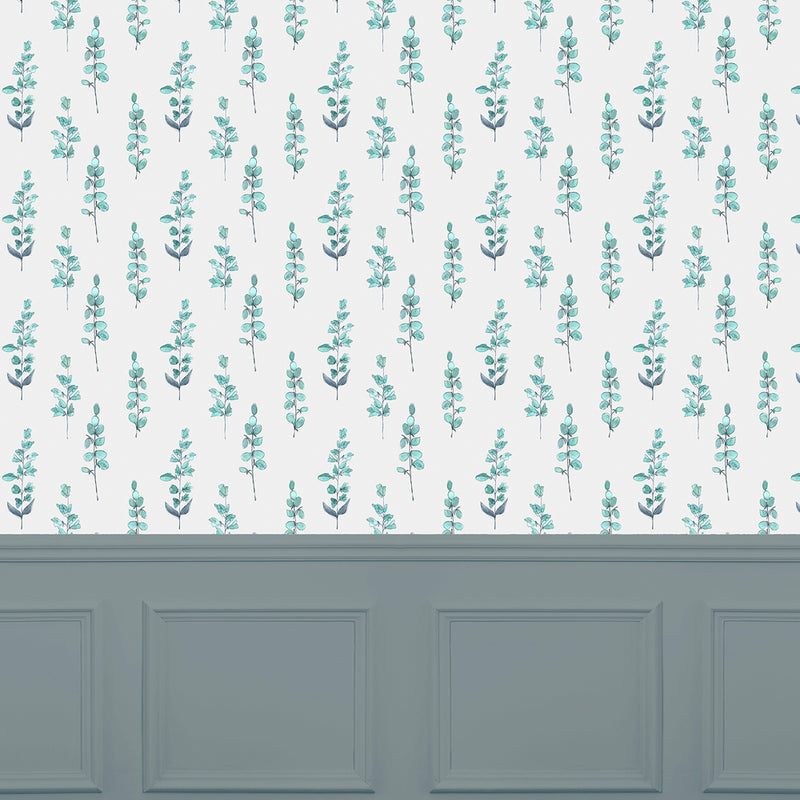 Voyage Maison Helaine 1.4m Wide Width Wallpaper in Aqua