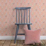 Voyage Maison Helaine 1.4m Wide Width Wallpaper in Coral