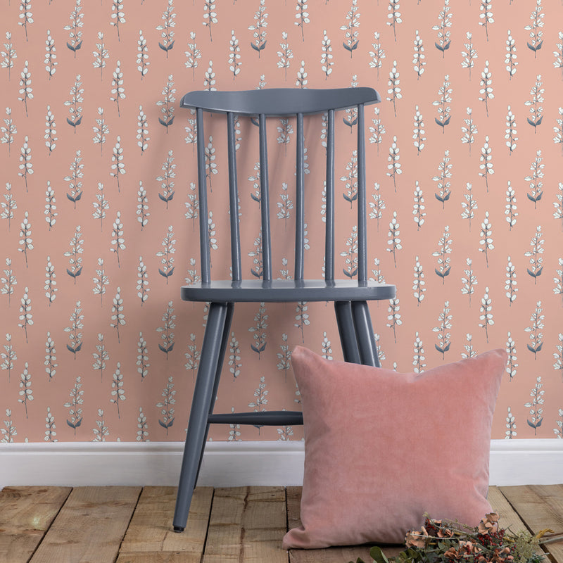 Voyage Maison Helaine 1.4m Wide Width Wallpaper in Coral