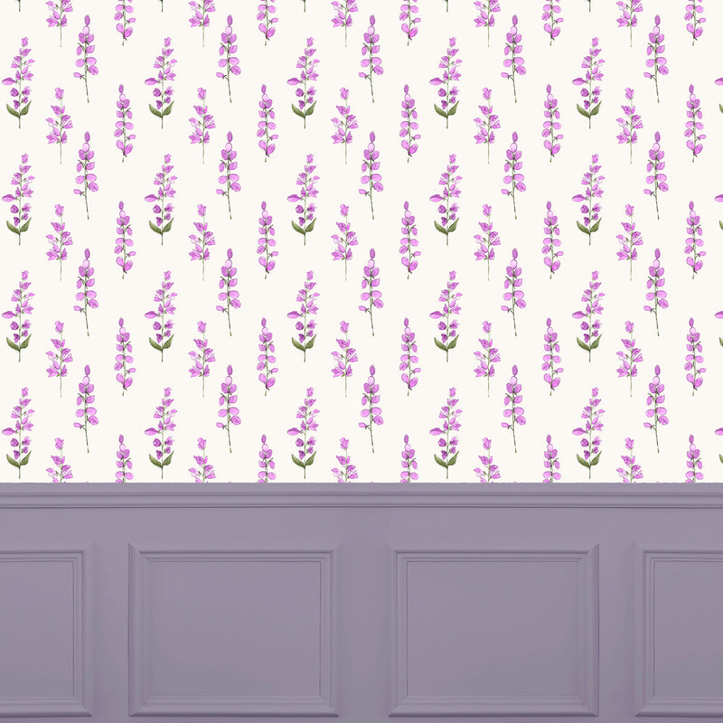 Voyage Maison Helaine 1.4m Wide Width Wallpaper in Fuchsia/Ecru