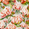 Marie Burke Heligan Printed Cotton Fabric in Coral Silver