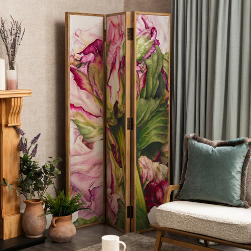 Marie Burke Heligan Solid Wood Room Divider in Fuchsia