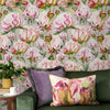 Marie Burke Heligan 1.4m Wide Width Wallpaper in Fuchsia