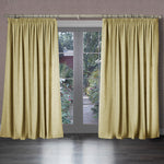 Voyage Maison Helmsley Woven Pencil Pleat Curtains in Lemon