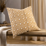 Yard Helm Organic Look Cotton Cushion Cover in Yolk