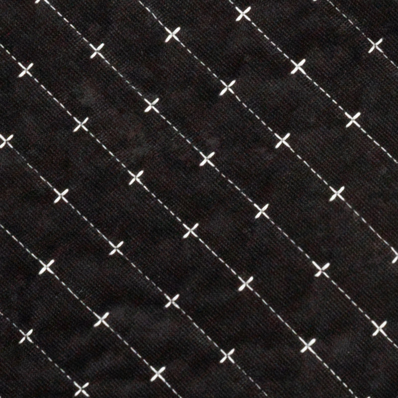 Plain Black Bedding - Henley Pin-cord Bedspread Black Paoletti