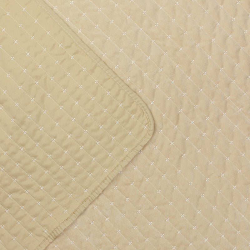 Plain Cream Bedding - Henley Pin-cord Bedspread Champagne Paoletti