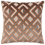 Paoletti Henley Cushion Cover in Ginger/Grey