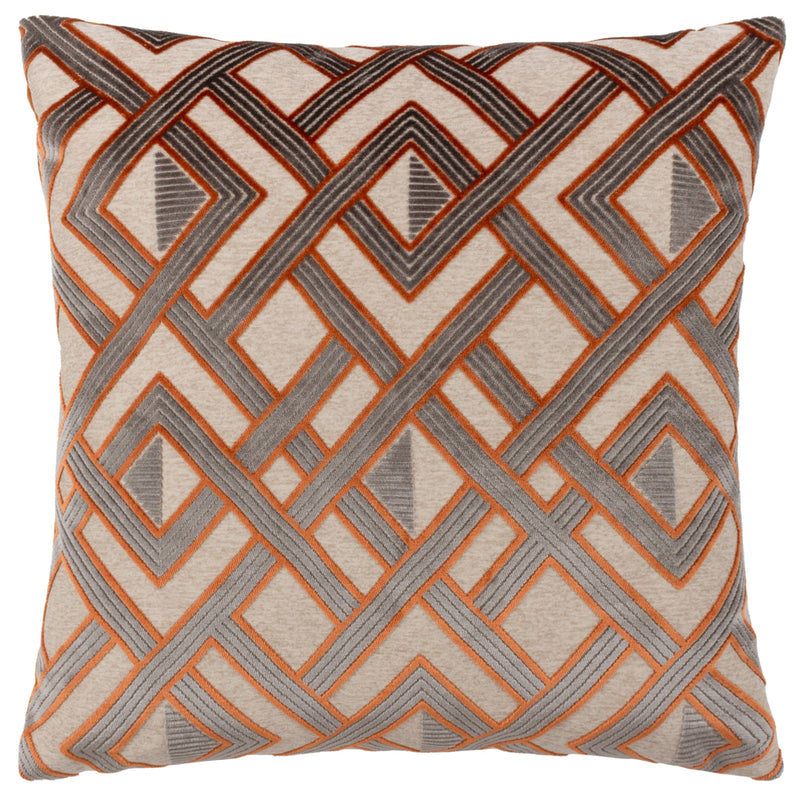 Paoletti Henley Cushion Cover in Ginger/Grey