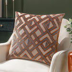 Paoletti Henley Cushion Cover in Ginger/Grey