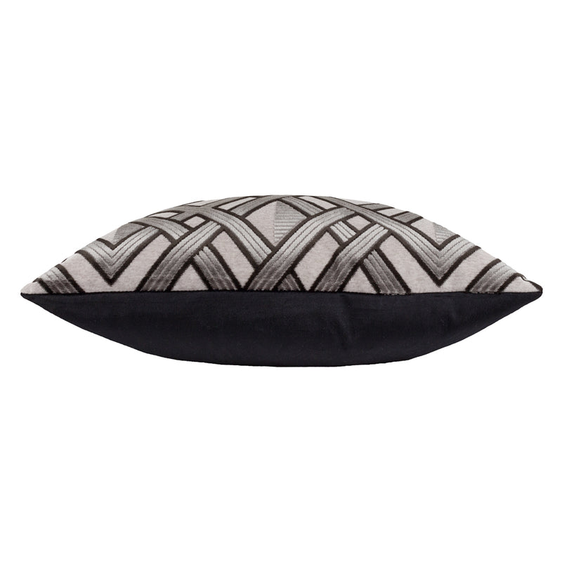 Paoletti Henley Cushion Cover in Grey/Black