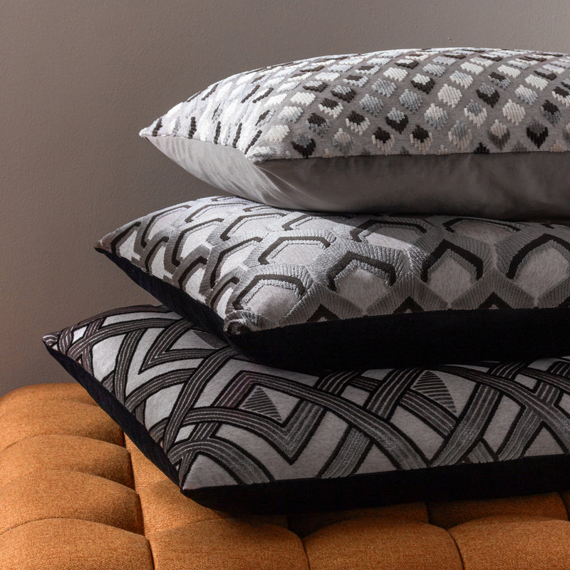 Paoletti Henley Cushion Cover in Grey/Black