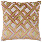 Paoletti Henley Cushion Cover in Lime/Pink