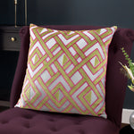 Paoletti Henley Cushion Cover in Lime/Pink