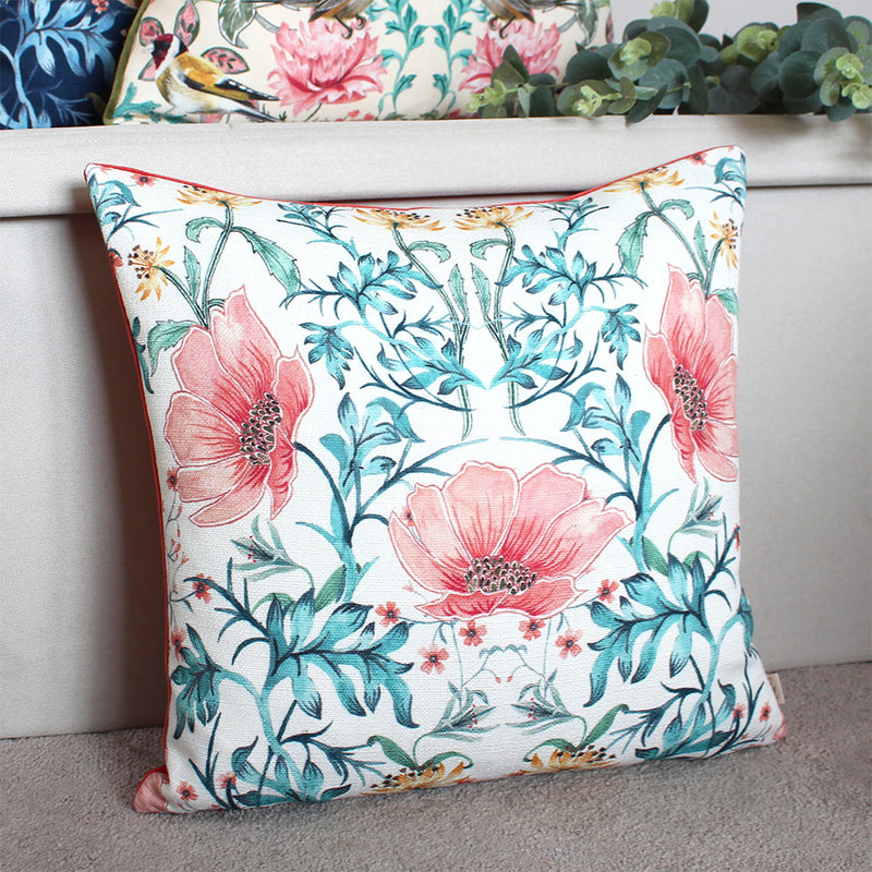 Evans Lichfield Heritage Peony Cushion Cover in Coral