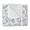 Floral Cream Bedding - Hermione Ruffled Cotton Bedspread Ivory/Blue Wylder Nature
