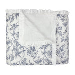 Hermione Ruffled Cotton Bedspread Ivory/Blue
