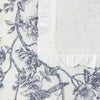 Floral Cream Bedding - Hermione Ruffled Cotton Bedspread Ivory/Blue Wylder Nature
