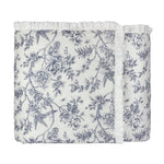Floral Cream Bedding - Hermione Ruffled Cotton Bedspread Ivory/Blue Wylder Nature