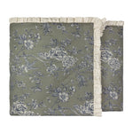 Floral Green Bedding - Hermione Ruffled Cotton Bedspread Moss Wylder Nature