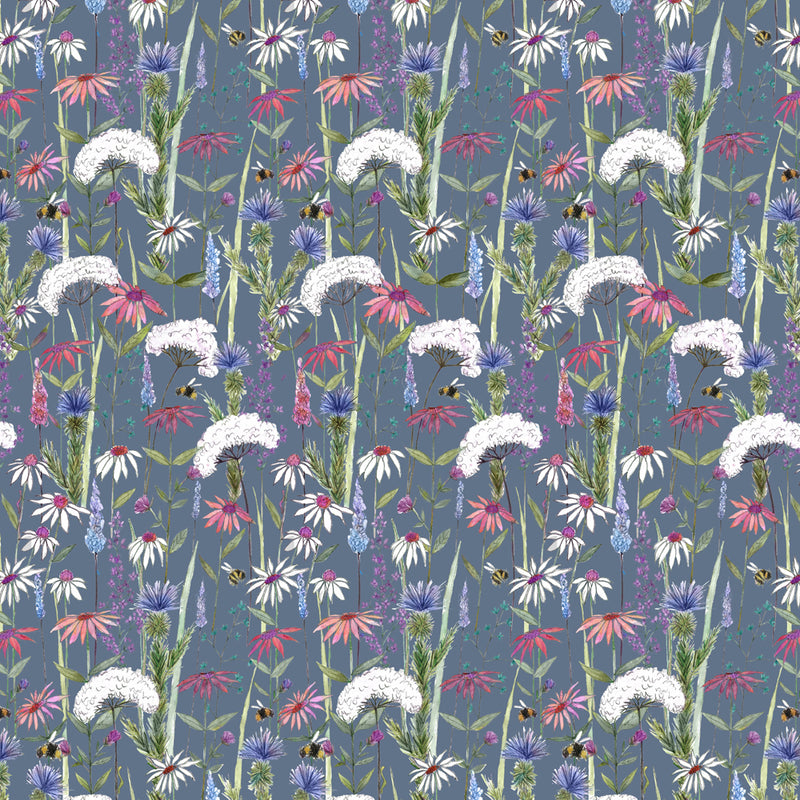 Voyage Maison Hermione Printed Cotton Fabric in Indigo